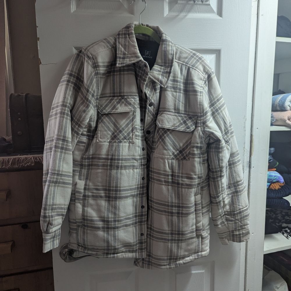 George Cream and Brown Lightweight Shirt Jacket